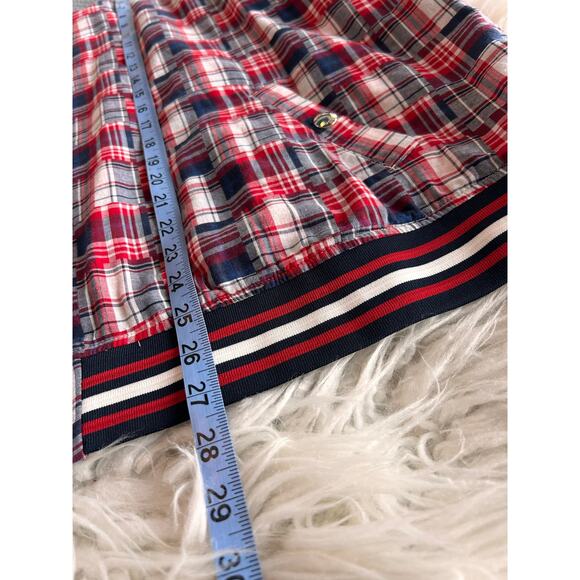 Tommy Hilfiger Womens Plaid Patchwork Varsity Jacket Colorful Multicolor Size 2X - Picture 11 of 12